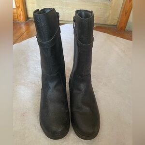 Girls Black Sparkle Tall Josephine Stride Rite Boots in 3W